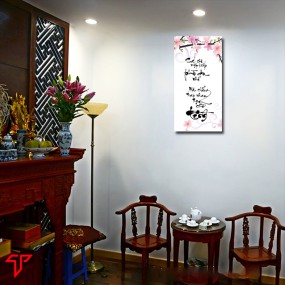 Tranh thư pháp hình phật chữ tình